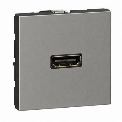 572781 HDMI SOCKET, SQUARE, MAGNESIUM FINISH, 2 MODULES