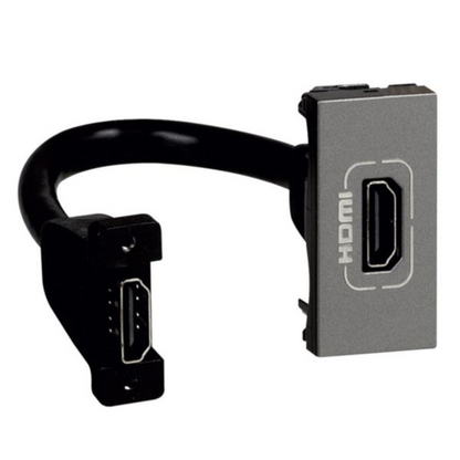 572596 HDMI socket - preterminated - 1 module - Magnesium