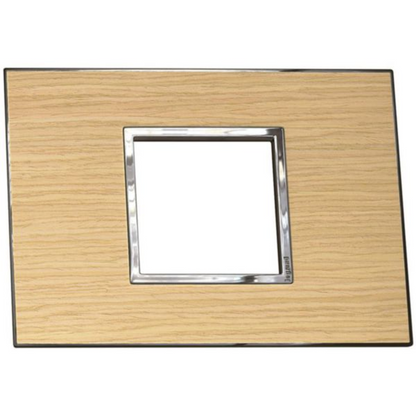 576439 Square 2 Module Vertical Coverplate Light Oak