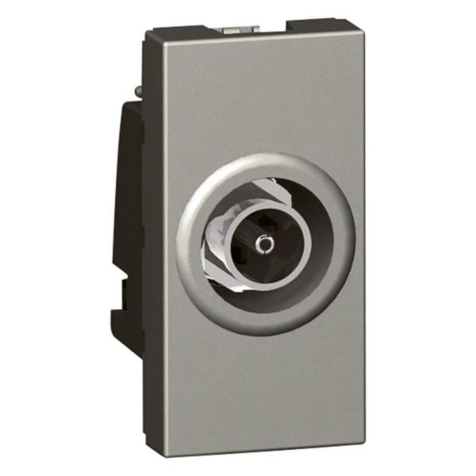 572663 TV socket - TV single shielded "F" type - 0-2400 Hz - 1 module -Magnesium
