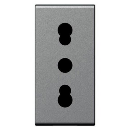 572603 Socket - Italian - 10/16 A - 2P+E shuttered - 1 module - Magnesium
