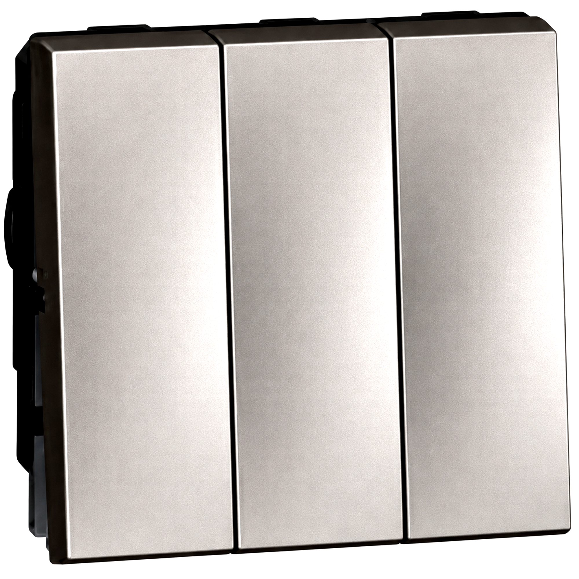 572543  1-way switch - 20 AX - 250 V~ - 3-gang - 2 modules - Magnesium