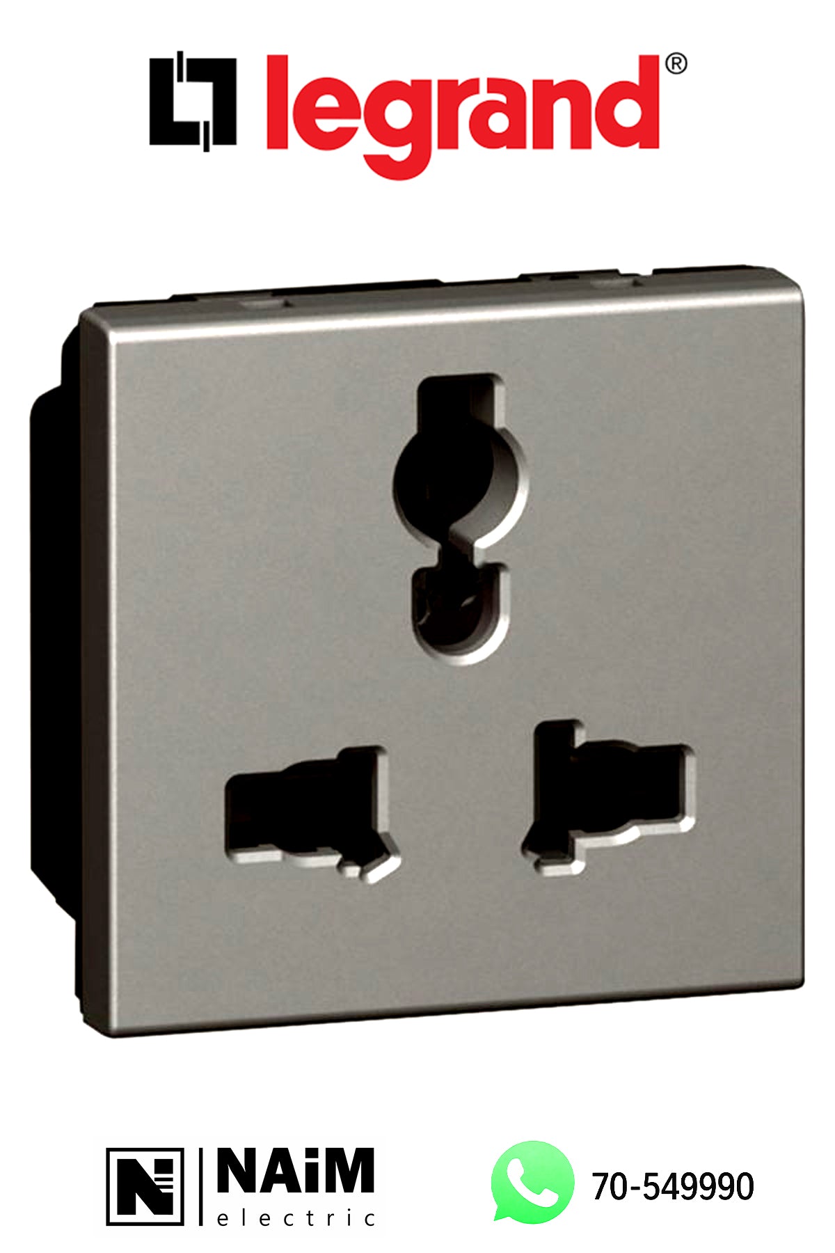 572053 Multistandard socket  2 modules -Magnesium